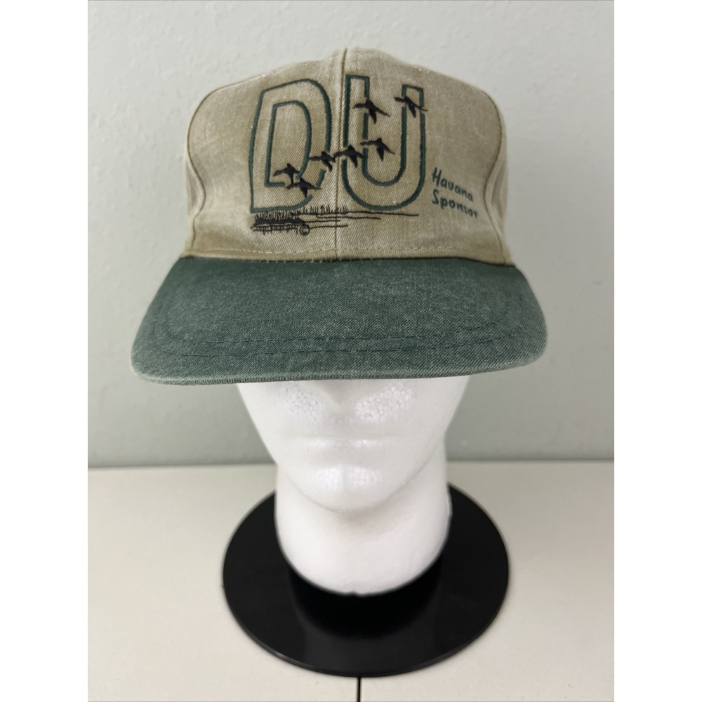 Ducks Unlimited Havana Sponsor Adjustable Hunting Hat Mens Tan Green Cap